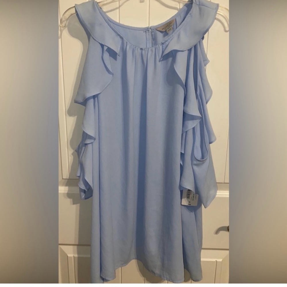 Light Blue cold shoulder blouse